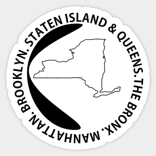 New York - 5 boroughs of New York City Sticker